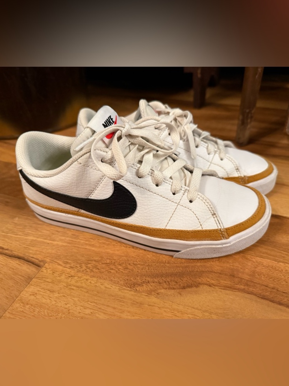 Nike Women's Court Legacy Next Nature shoes White/Desert Ochre Black 6.5
